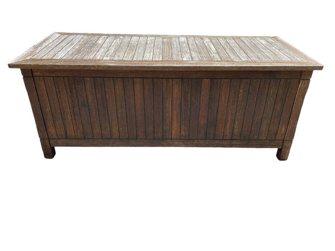 VINTAGE WOOD OUTDOOR STORAGE BOX 60" (1 of 8)