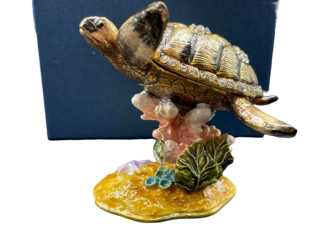 JAY STRONGWATER STYLE SEA TURTLE TRINKET BOX NWB (1 of 3)