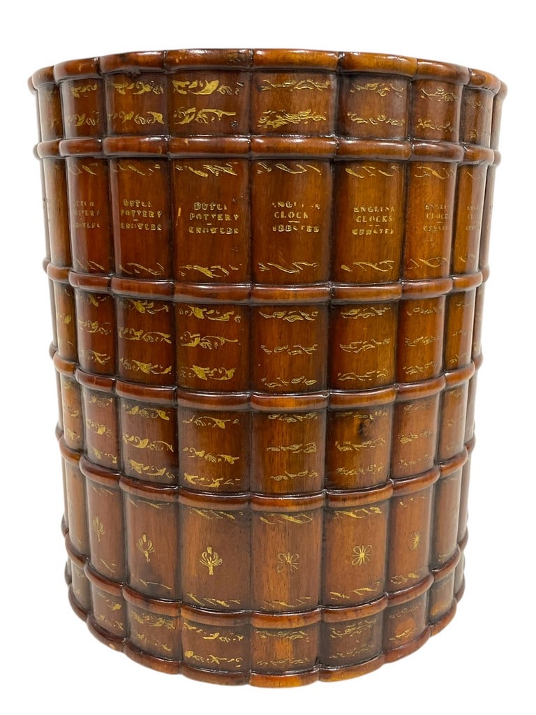 THEODORE ALEXANDER FAUX BOOK WASTE BASKET 14" (1 of 7)