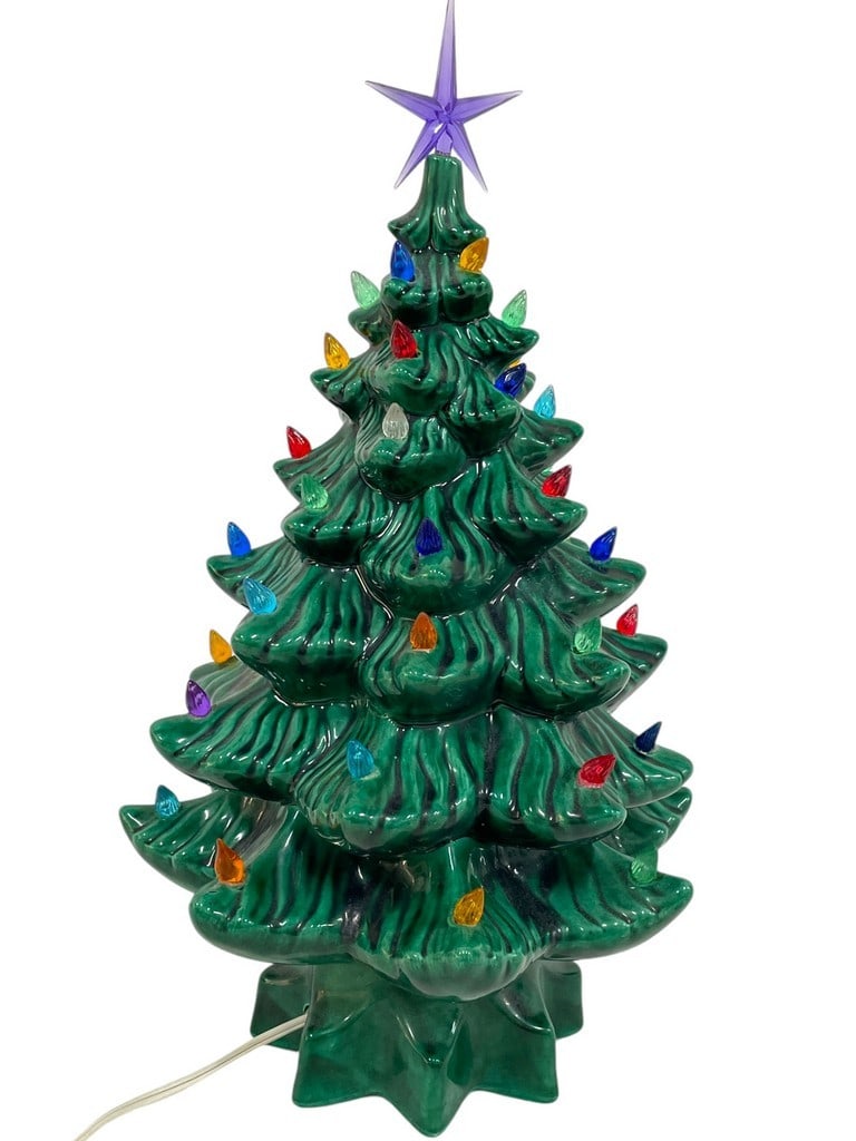 70'S NOSTALGIC CERAMIC LIGHT UP CHRISTMAS TREE 18" (1 of 10)