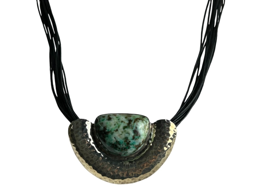 JADE & SILVER MULTI STRAND NECKLACE 21" (1 of 6)