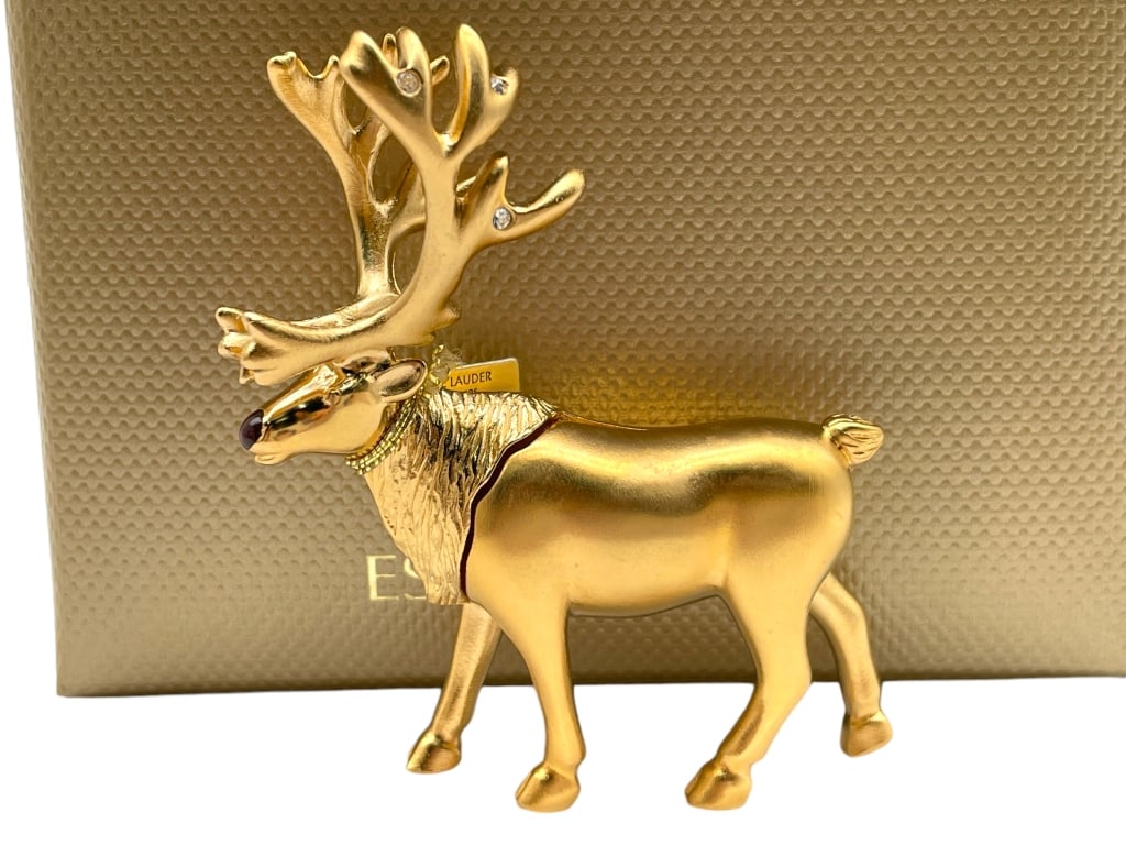 NIB ESTEE LAUDER COMPACT PERFUME PRANCING REINDEER (1 of 7)