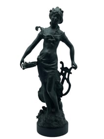 MOREAU LES MUSES GREEK GODDESS BRONZE STATUE 24"