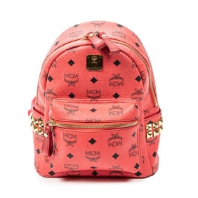 MCM MINI SIDE STUDS STARK BACKPACK  RED