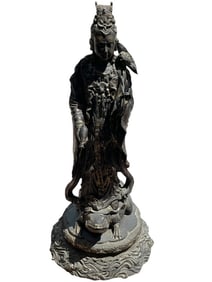 ANTIQUE CHINESE KWAN YIN BRONZE SCULPTURE 42"