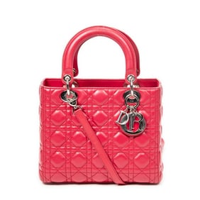 DIOR MEDIUM LADY DIOR ZIP RED SHOULDER BAG