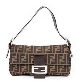 FENDI BAGUETTE BAG DARK BROWN/KHAKI GREEN
