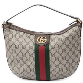 GUCCI WEB SMALL OPHIDIA HALF MOON CROSSBODY