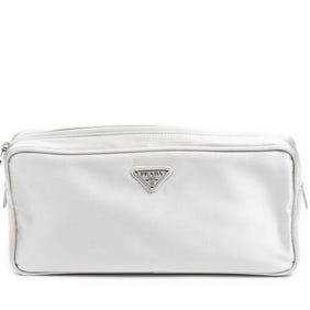 PRADA RECTANGULAR TRAVEL POUCH SILVER