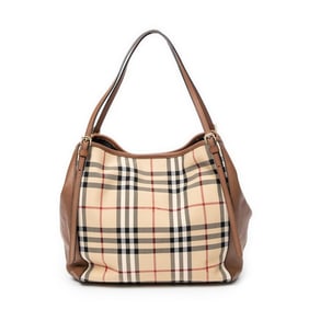 BURBERRY CANTERBURY TOTE BEIGE/BROWN SHOULDER BAG