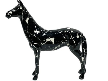 MODERN HORSE SCULPTURE WITH PAINT 14"
