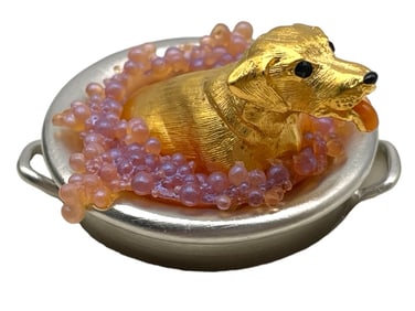 NIB ESTEE LAUDER COMPACT PERFUME PUPPY IN TUB