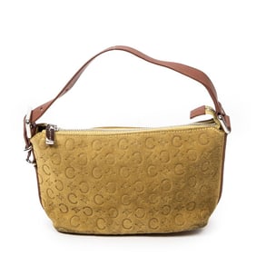 CELINE VINTAGE MINI ZIP POCHETTE YELLOW/BROWN