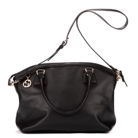 GUCCI TOTE  BLACK COWHIDE HANDBAG