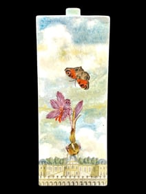 JOHN DERIAN  "PEINT ? LA MAIN EN CHINE" VASE 11"
