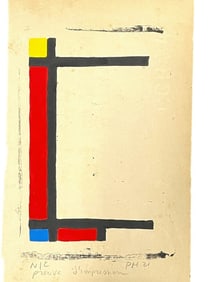 AFTER PIET MONDRIAN DE STIJL WOODBLOCK PRINT