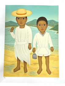 GUSTAVO MONTOYA PESCADORES SILKSCREEN PRINT