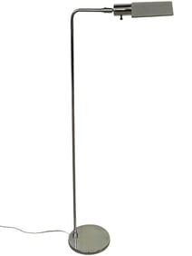 70'S POLISHED CHROME ADJUSTABLE READING FLOOR LAMP