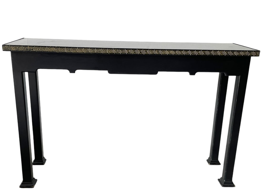 BLACK LACQUER CHINESE STYLE CONSOLE TABLE 48" (1 of 7)