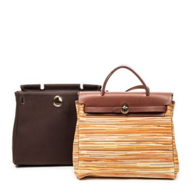 HERMÈS HERBAG 2 IN 1 PM BROWN