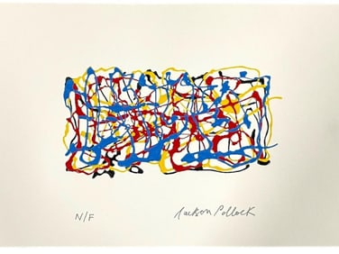 AFTER JACKSON POLLOCK ABSTRACT PAINTING 11.5"