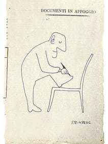 AFTER SAUL STEINBERG LINE DRAWING ON PAPER
