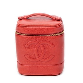CHANEL CC TALL VANITY CASE RED