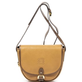 LOEWE VINTAGE ANAGRAM FLAP CROSSBODY TAN/CAMEL