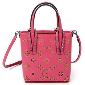LOUBOUTIN MINI PERFORATED CABATA TOTE PINK