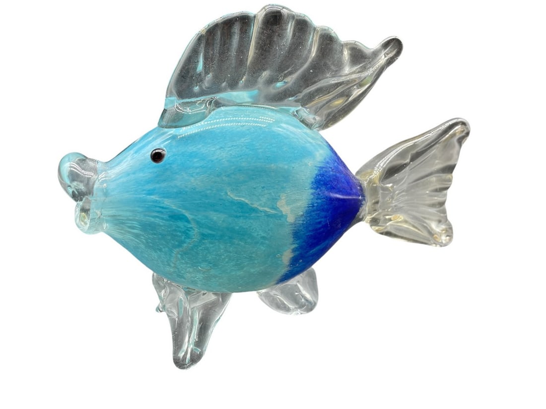 NEW COASTAL MURANO STYLE ART GLASS FISH: NEW COASTAL MURANO STYLE ART GLASS FISH -NEW CONDITION -6"
