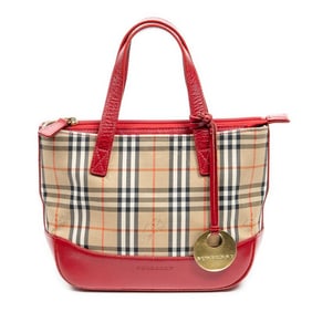 BURBERRY SMALL ZIP HANDBAG BEIGE/RED