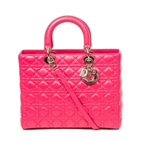 DIOR LARGE LADY DIOR ZIP FUCHSIA BAG