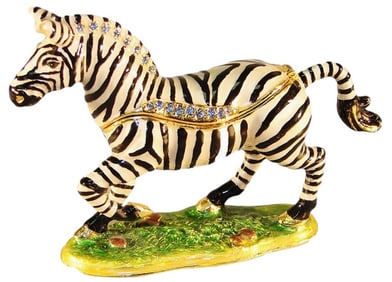 JAY STRONGWATER STYLE ZEBRA TRINKET BOX NIB