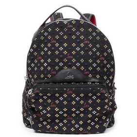 LOUBOUTIN BACKLOUBI BACKPACK BLACK/RED