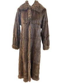 VTG FENDI ROMA BROWN ITALIAN MINK FUR COAT SZ8 46"