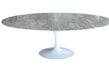 LARGE TULIP STYLE TABLE W MARBLE TOP