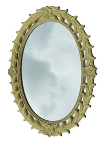 FRENCH REGENCY STYLE ORNATE OVAL MIRROR 32"