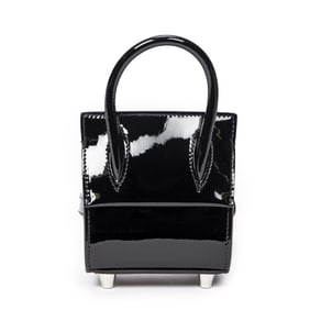 LOUBOUTIN NANO PALOMA TOP HANDLE BLACK/RED BAG