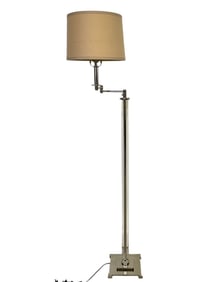 RH STYLE GLASS COLUMN SWING ARM FLOOR LAMP 67"