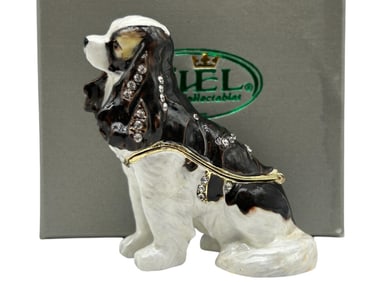 NEW JAY STRONGWATER STYLE KING CHARLES DOG BOX
