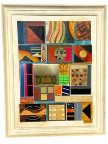 CHARLES JACOBSON MIXED MEDIA PAINTING 36"