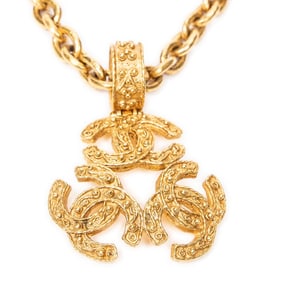 CHANEL TRIPLE CC PENDANT NECKLACE GOLD