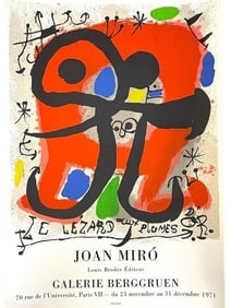 MIRO LE LEZARD AUX PLUMES D'OR 1971 EXHIBIT POSTER