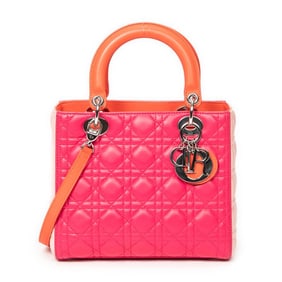 DIOR MEDIUM TRICOLOR LADY DIOR ZIP SHOULDER BAG