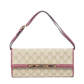 GUCCI BAMBOO CLUTCH BEIGE/RASPBERRY PINK