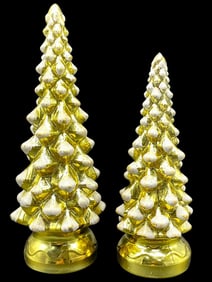 PAIR OF TWINKLING CHRISTMAS TREES 12"