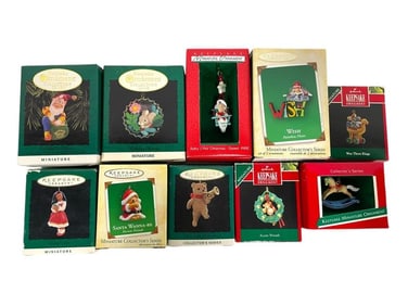 NIB HALLMARK KEEPSAKE MINI ORNAMENTS 10 PIECES