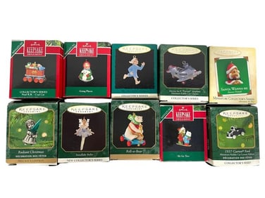 NIB HALLMARK KEEPSAKE MINI ORNAMENTS 10 PIECES