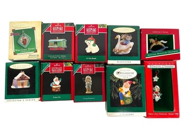 NIB HALLMARK KEEPSAKE MINI ORNAMENTS 10 PIECES
