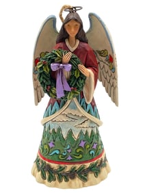 JIM SHORE ANGEL AND EVERGREEN ORNAMENT